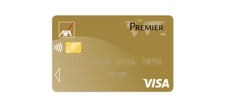 Carte bancaire Visa PREMIER de AXA Banque avec des avantages exclusifs.